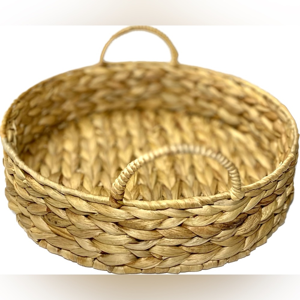 Round Hyacinth Basket Tray Multifunctional Storage Decor